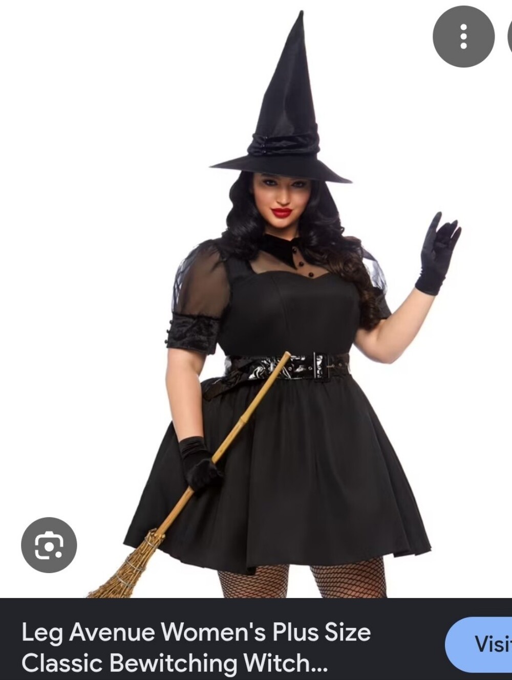 Leg Avenue Women's Plus Size Classic Bewitching Witch Dress ONLY Black 3X/4X